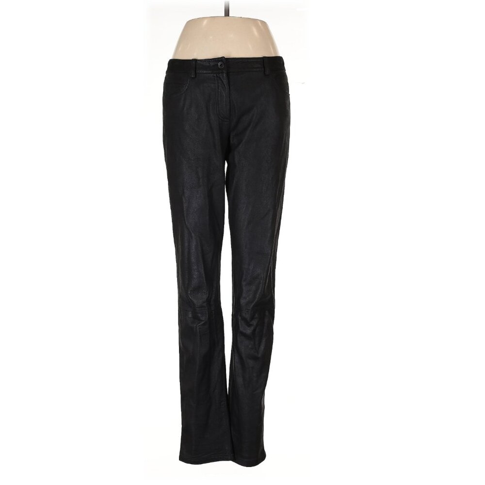 Theory Tirana Leather Lambskin Slim Pants Womens Size 8 $725 Black Skinny Pants